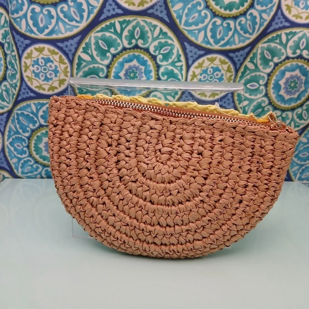LOFT Lemon Slice Woven Clutch NWT